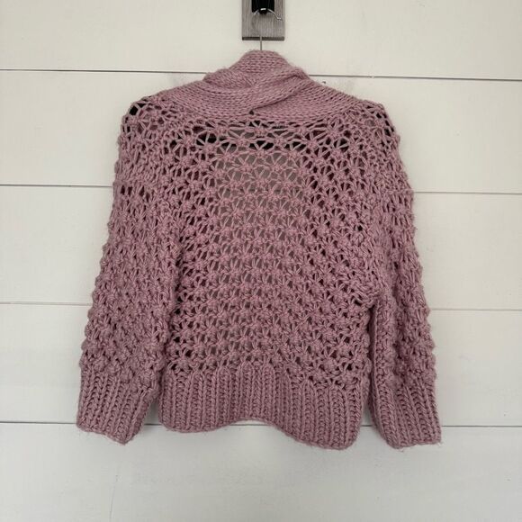 Metropark Women’s Large Pink Acrylic Sweater Cardigan - Picture 3 of 4